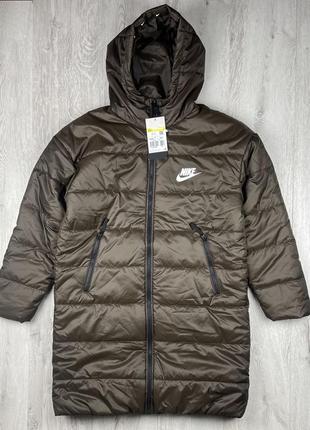 Куртка женская пуховик nike sportswear therma-fit repel hooded parka