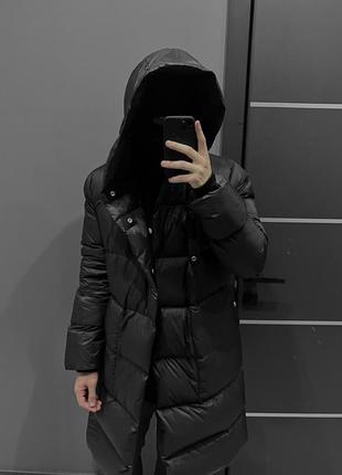 Довгий пуховик rick owens hooded long coat7 фото