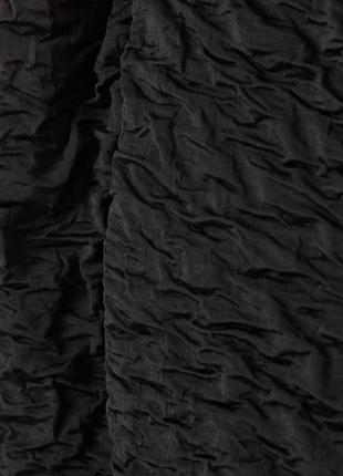 Черное фактурное платье мини на одно плечо/с одним рукавом4 фото
