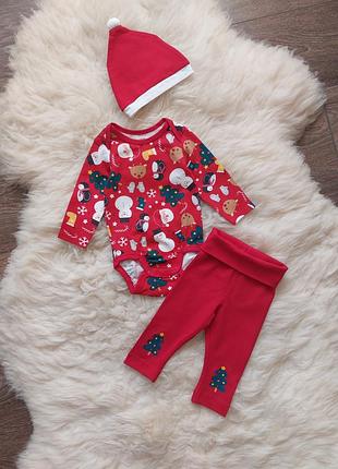 Новорічні комплекти h&m на 1-4 місяців (розміри 56, 62)