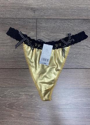 Золотые стринги с бантиками🎀