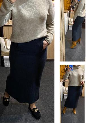 Шикарная шерстяная длинная юбка с карманами, sinequanone/франция,р.2 фото