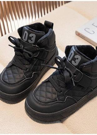 Хайтопы деми Diamond 2 на липучке черные