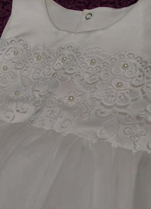 Пышное шикарное платье betis с пятислойной фатиновой юбкой молочного цвета 4-5 лет5 фото