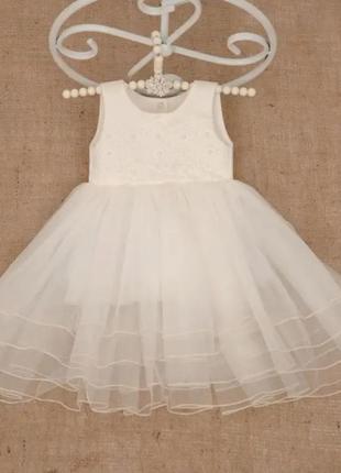 Пышное шикарное платье betis с пятислойной фатиновой юбкой молочного цвета 4-5 лет9 фото