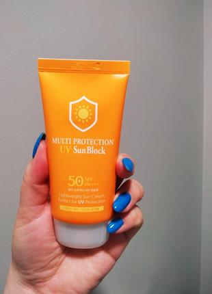 Солнцезащитный крем 3w clinic multi protection uv sunblock spf 502 фото