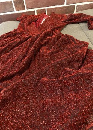 Потрясающее длинное люрексовое платье с поясом!2 фото