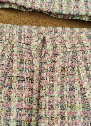 Костюм твідовий твид юбка спідниця миди блейзер піджак пиджак жакет хс,с розмір міді8 фото