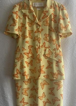 Вінтаж! escada, margaretha ley, 1980 рік, костюм, шовк 100%