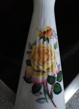 Ваза фарфоровая "желтая роза" scherzer bavaria германия4 фото