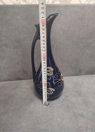 Великий кувшин золоті квіти кобальт радянська ссср фарфоровий керамічний графін глечик