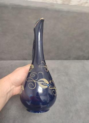 Великий кувшин золоті квіти кобальт радянська ссср фарфоровий керамічний графін глечик