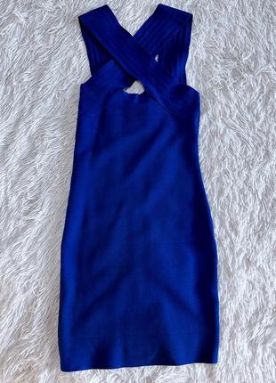 Яркое синее бандажное платье opus london4 фото