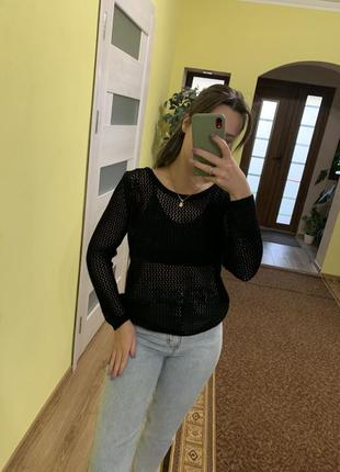 Светр накидка вʼязана