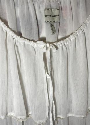 Женская блуза с открытыми плечами из креп шифона3 фото