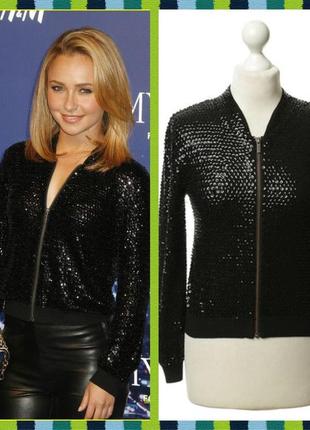 Jimmy choo!!!оригінальний бомбер/куртка/вишита паєтками/ручна робота/розмір хс-с