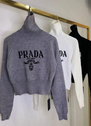 Укороченный свитер lux в стиле prada6 фото