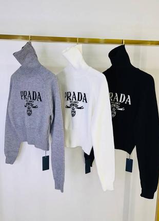 Укороченный свитер lux в стиле prada3 фото