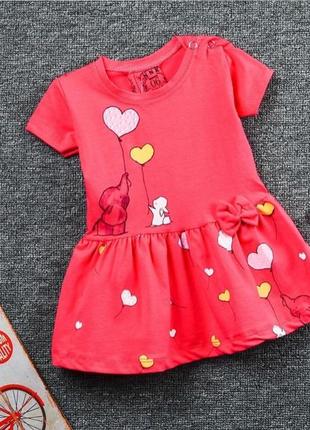 Новое детское платье коралловое на девочку 6-9 месяцев