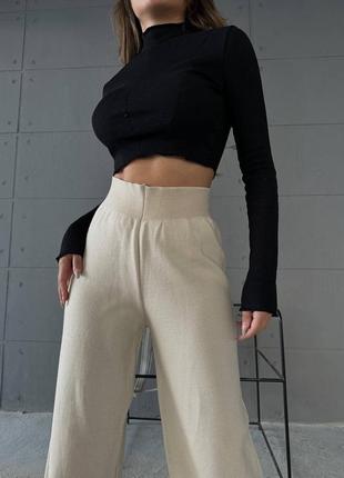 Жіночі штани палацо 😌 теплі штани 💗 жіночі базові штани 😌2 фото