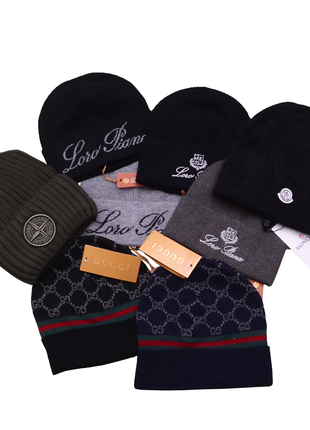 Брендовые шапки gucci loro piana stone island moncler polo carhartt