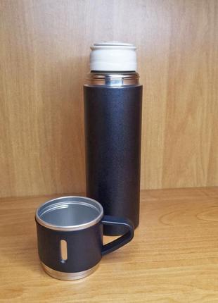 Термос вакуумный с удобной чашкой 500 мл нержавеющая сталь, емкость для напитков 0,5 л.3 фото