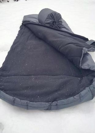 Зимний теплый качественный спальный мешок. спальник масло, черный. тактический1 фото