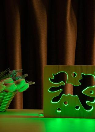 Светильник ночник из дерева led "сказочный пони" с пультом и регулировкой цвета, rgb3 фото
