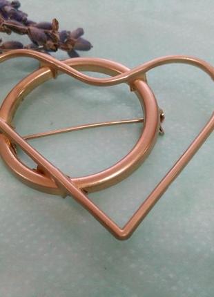 Сердце брошь дизайнерская металлическая позолота патент рх-6704 слимпанк брошка8 фото