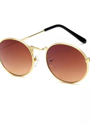 Сонцезахисні окуляри овали жіночі / чоловічі окуляри від сонця / іміджеві коричневі