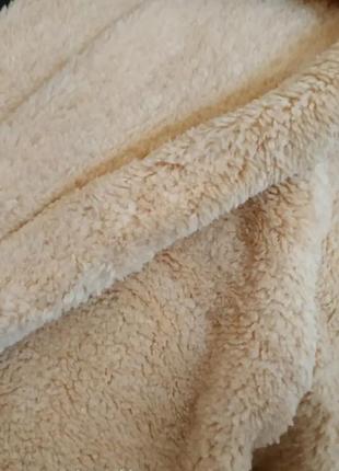 Натуральний халат махрові на поясі розмір 46 48 50 52, гарний яскравий жіночий халат баний бежевий2 фото