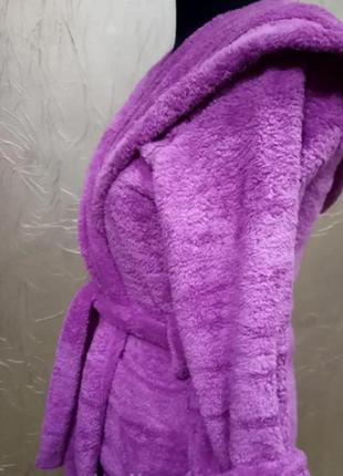 Натуральный халат  махровые на поясе размер 48 50 52 54 56, красивый яркий женский халат банный фуксия3 фото