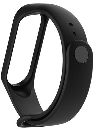 Силиконовый ремешок на xiaomi mi band 3 / 4 (чёрный)