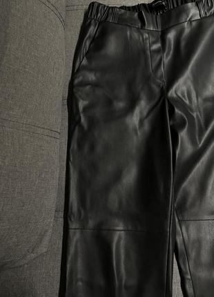 Кожаные штаны с утеплителем3 фото