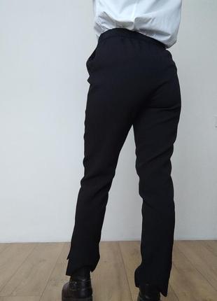 Женские черные брюки/ брюки с высокой посадкой, размер 46/м2 фото