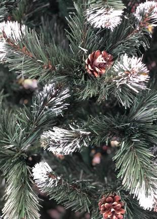 Елітна новорічна ялинка лідія з шишками (білі кінчики), висота 1.8 м3 фото