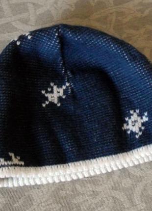 Теплая шапка loman со снежинками ( польша)2 фото