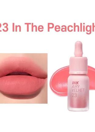 Стойкий тинт для для губ peripera ink airy velvet # peripera ink airy velvet #23 in the peachlight 4 гр