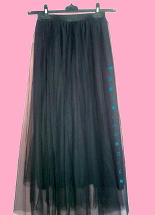 Костюм длинная клешная фатиновая юбка лолита черная японская тюль праздничная выпускная4 фото