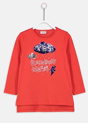 Нарядный реглан lc waikiki с пайетками для девочки