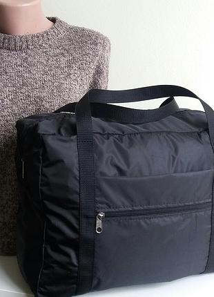 Сумка дорожня тканинна ручна поклажа 39×30×18 тонка легка на валізу складається