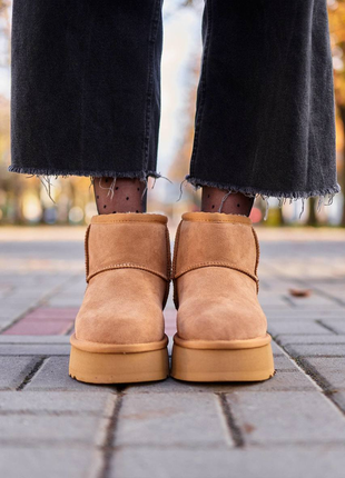 Ugg classic mini platform chestnut6 фото