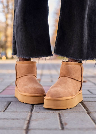 Ugg classic mini platform chestnut8 фото