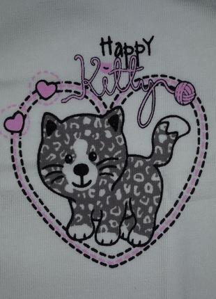 Комплект хлопкового нижнего белья для девочки "happy kitty" (р. 92-140 см) (sevim, турция)4 фото