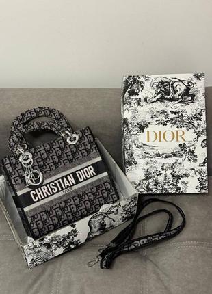 Женская сумка ❤️c.dior d-lite grey. logo