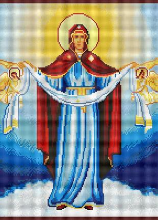 Алмазная мозаика colorart 40x50 икона покрова пресвятой богородицы sp120, полная выкладка, квадратные алмазики