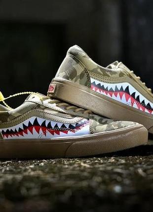 Кеды мужские vans old skool green camo, зеленые, ванс олд скул2 фото