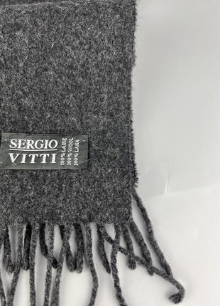 Італійський вовняний шарф sergio vitti 100% wool2 фото
