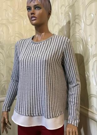 Лонгслив в смужку, zara, розмір l