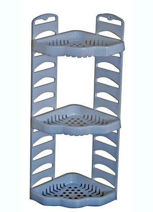 Угловая полка для ванной тм "efe plastic" голубая